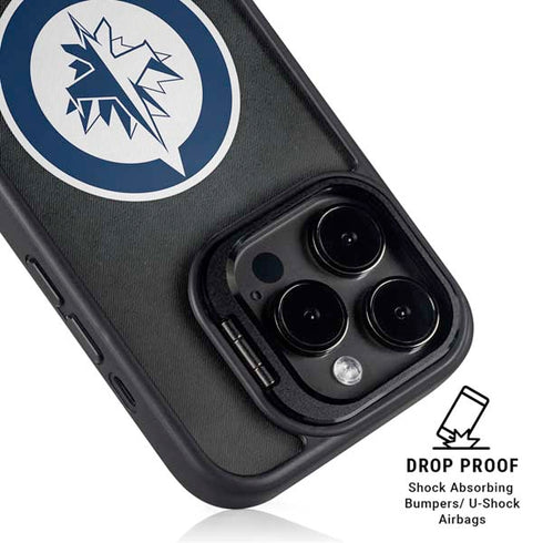 NHL Winnipeg Jets Black Background iPhone 16 Pro Kickstand Case